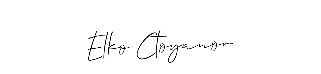 Use a signature maker to create a handwritten signature online. With this signature software, you can design (Allison_Script) your own signature for name Elko Ctoyanov. Elko Ctoyanov signature style 2 images and pictures png