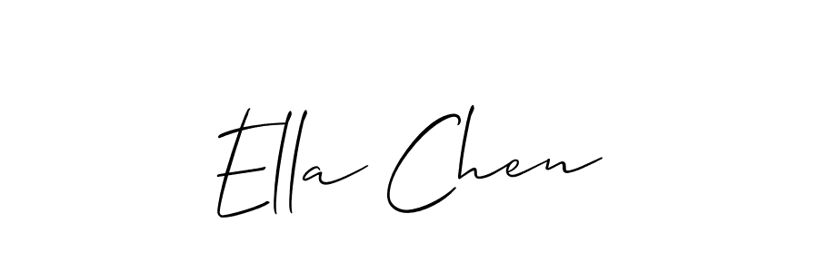 Also You can easily find your signature by using the search form. We will create Ella Chen name handwritten signature images for you free of cost using Allison_Script sign style. Ella Chen signature style 2 images and pictures png