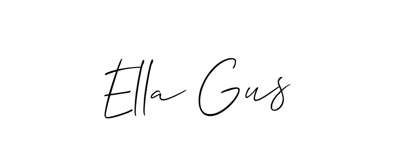 Also You can easily find your signature by using the search form. We will create Ella Gus name handwritten signature images for you free of cost using Allison_Script sign style. Ella Gus signature style 2 images and pictures png