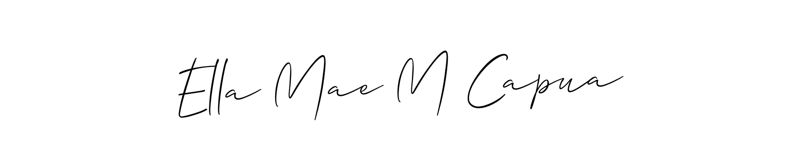 Design your own signature with our free online signature maker. With this signature software, you can create a handwritten (Allison_Script) signature for name Ella Mae M Capua. Ella Mae M Capua signature style 2 images and pictures png