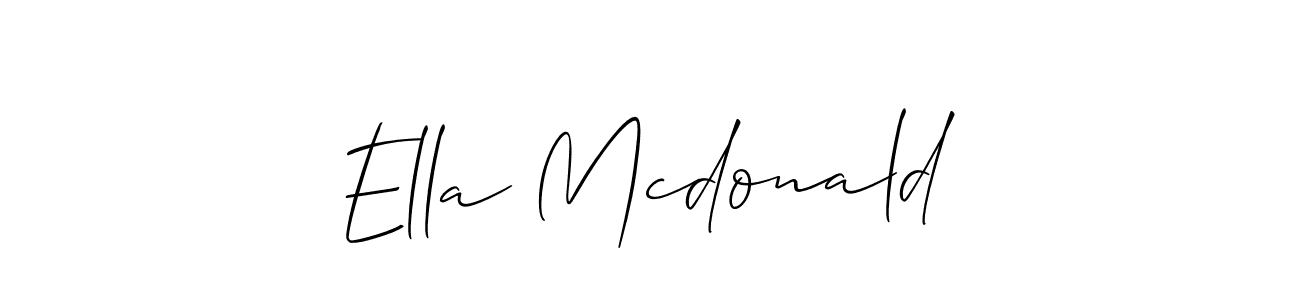 Make a beautiful signature design for name Ella Mcdonald. With this signature (Allison_Script) style, you can create a handwritten signature for free. Ella Mcdonald signature style 2 images and pictures png