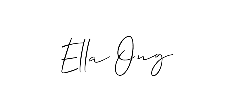 if you are searching for the best signature style for your name Ella Ong. so please give up your signature search. here we have designed multiple signature styles  using Allison_Script. Ella Ong signature style 2 images and pictures png