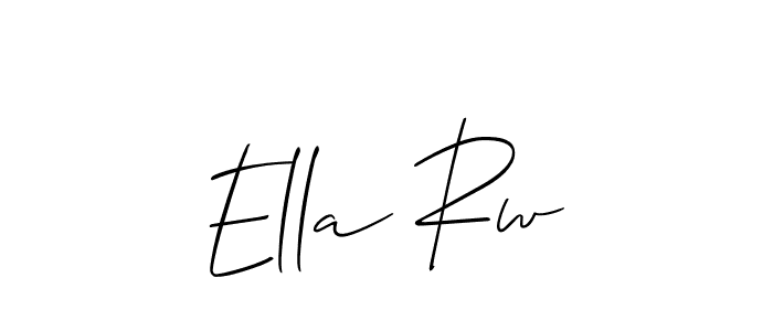 The best way (Allison_Script) to make a short signature is to pick only two or three words in your name. The name Ella Rw include a total of six letters. For converting this name. Ella Rw signature style 2 images and pictures png