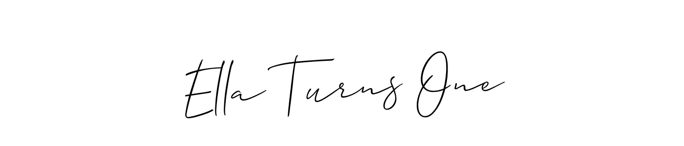 Also You can easily find your signature by using the search form. We will create Ella Turns One name handwritten signature images for you free of cost using Allison_Script sign style. Ella Turns One signature style 2 images and pictures png