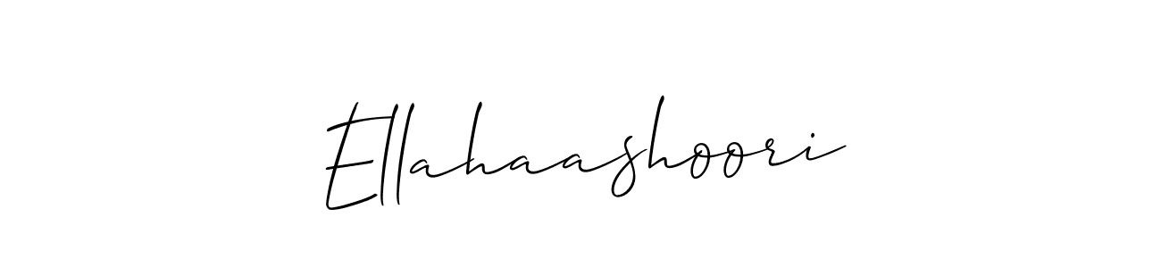 Also You can easily find your signature by using the search form. We will create Ellahaashoori name handwritten signature images for you free of cost using Allison_Script sign style. Ellahaashoori signature style 2 images and pictures png