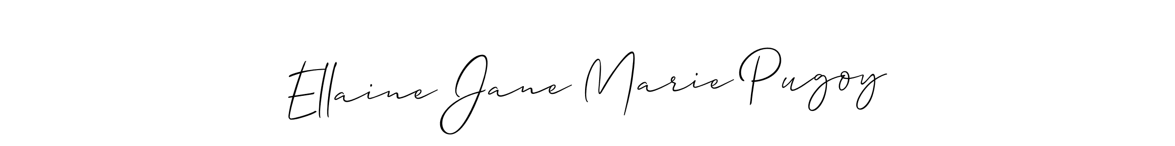 You should practise on your own different ways (Allison_Script) to write your name (Ellaine Jane Marie Pugoy) in signature. don't let someone else do it for you. Ellaine Jane Marie Pugoy signature style 2 images and pictures png