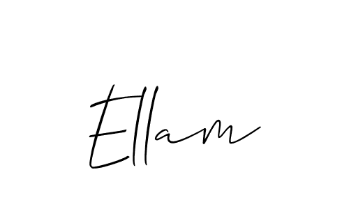 Create a beautiful signature design for name Ellam. With this signature (Allison_Script) fonts, you can make a handwritten signature for free. Ellam signature style 2 images and pictures png