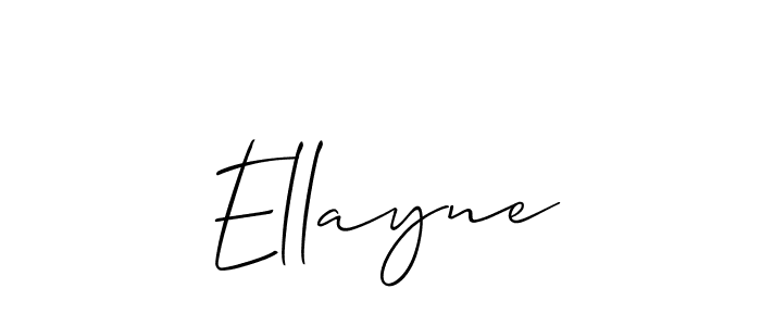 Use a signature maker to create a handwritten signature online. With this signature software, you can design (Allison_Script) your own signature for name Ellayne. Ellayne signature style 2 images and pictures png