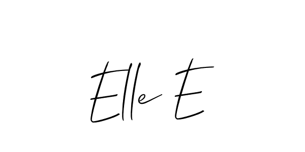 Also You can easily find your signature by using the search form. We will create Elle E name handwritten signature images for you free of cost using Allison_Script sign style. Elle E signature style 2 images and pictures png