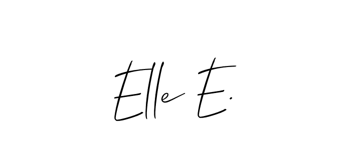 It looks lik you need a new signature style for name Elle E.. Design unique handwritten (Allison_Script) signature with our free signature maker in just a few clicks. Elle E. signature style 2 images and pictures png