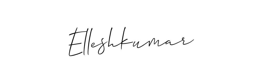 Allison_Script is a professional signature style that is perfect for those who want to add a touch of class to their signature. It is also a great choice for those who want to make their signature more unique. Get Elleshkumar name to fancy signature for free. Elleshkumar signature style 2 images and pictures png