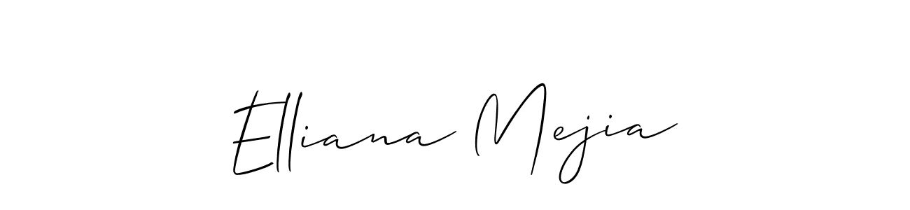 Make a short Elliana Mejia signature style. Manage your documents anywhere anytime using Allison_Script. Create and add eSignatures, submit forms, share and send files easily. Elliana Mejia signature style 2 images and pictures png
