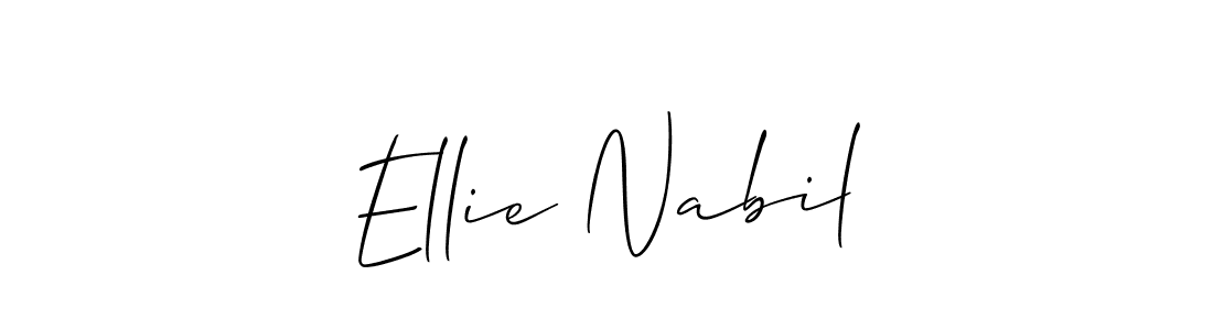 Use a signature maker to create a handwritten signature online. With this signature software, you can design (Allison_Script) your own signature for name Ellie Nabil. Ellie Nabil signature style 2 images and pictures png