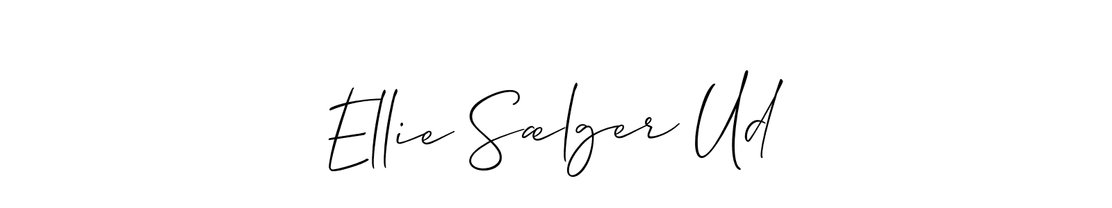 You should practise on your own different ways (Allison_Script) to write your name (Ellie Sælger Ud) in signature. don't let someone else do it for you. Ellie Sælger Ud signature style 2 images and pictures png