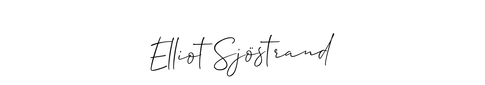 if you are searching for the best signature style for your name Elliot Sjöstrand. so please give up your signature search. here we have designed multiple signature styles  using Allison_Script. Elliot Sjöstrand signature style 2 images and pictures png