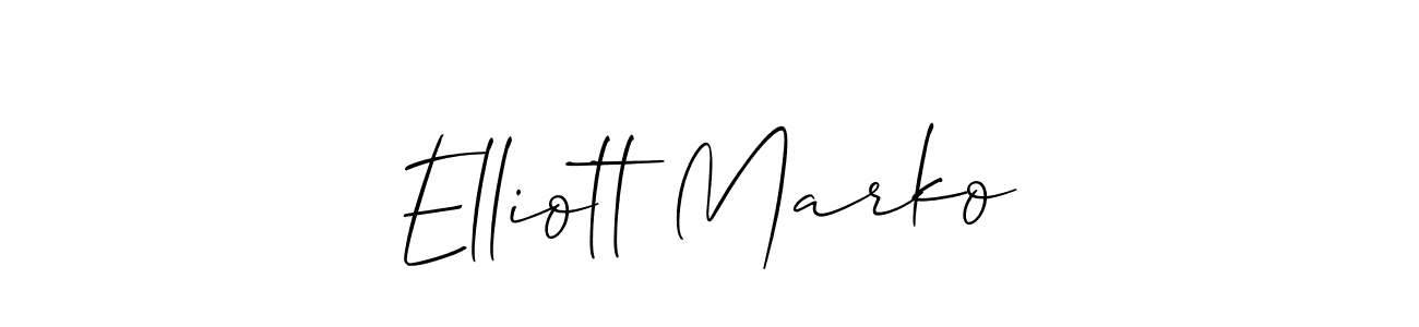 Design your own signature with our free online signature maker. With this signature software, you can create a handwritten (Allison_Script) signature for name Elliott Marko. Elliott Marko signature style 2 images and pictures png