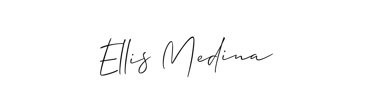 You should practise on your own different ways (Allison_Script) to write your name (Ellis Medina) in signature. don't let someone else do it for you. Ellis Medina signature style 2 images and pictures png