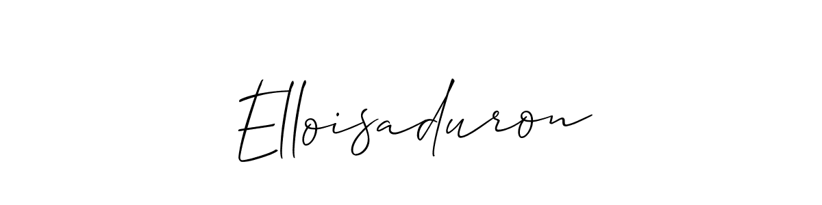 Create a beautiful signature design for name Elloisaduron. With this signature (Allison_Script) fonts, you can make a handwritten signature for free. Elloisaduron signature style 2 images and pictures png