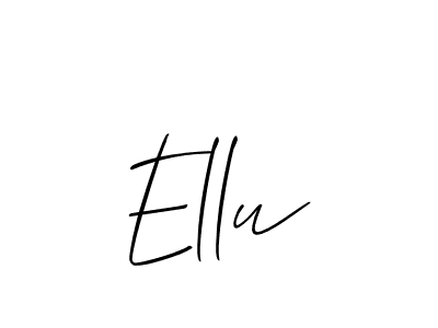 Create a beautiful signature design for name Ellu. With this signature (Allison_Script) fonts, you can make a handwritten signature for free. Ellu signature style 2 images and pictures png