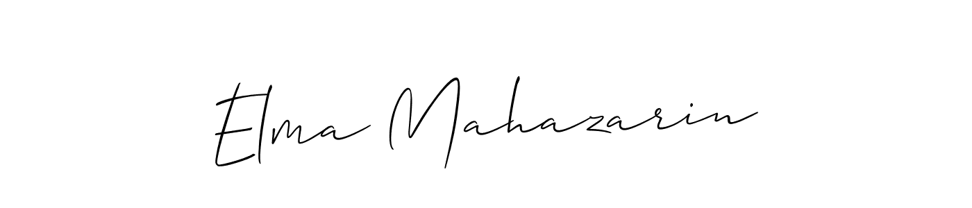 Make a short Elma Mahazarin signature style. Manage your documents anywhere anytime using Allison_Script. Create and add eSignatures, submit forms, share and send files easily. Elma Mahazarin signature style 2 images and pictures png