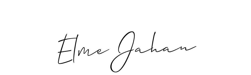 Elme Jahan stylish signature style. Best Handwritten Sign (Allison_Script) for my name. Handwritten Signature Collection Ideas for my name Elme Jahan. Elme Jahan signature style 2 images and pictures png