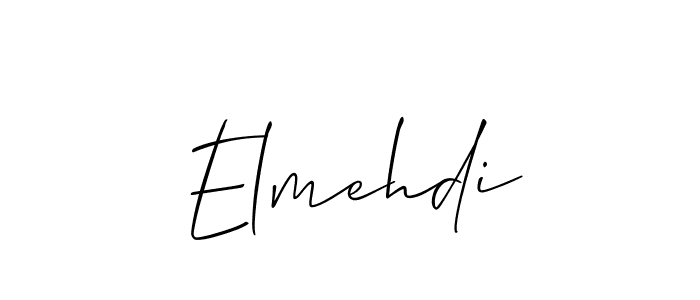 How to make Elmehdi name signature. Use Allison_Script style for creating short signs online. This is the latest handwritten sign. Elmehdi signature style 2 images and pictures png