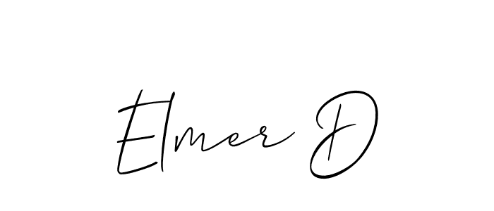 The best way (Allison_Script) to make a short signature is to pick only two or three words in your name. The name Elmer D include a total of six letters. For converting this name. Elmer D signature style 2 images and pictures png