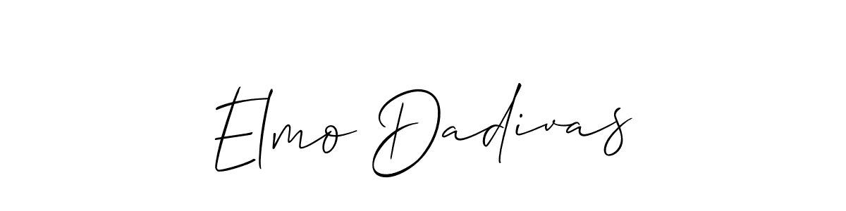 It looks lik you need a new signature style for name Elmo Dadivas. Design unique handwritten (Allison_Script) signature with our free signature maker in just a few clicks. Elmo Dadivas signature style 2 images and pictures png