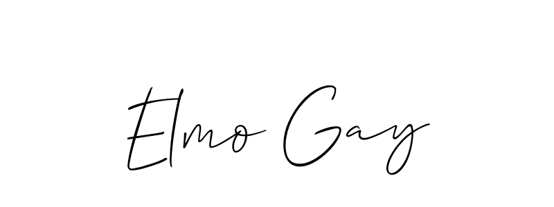 The best way (Allison_Script) to make a short signature is to pick only two or three words in your name. The name Elmo Gay include a total of six letters. For converting this name. Elmo Gay signature style 2 images and pictures png