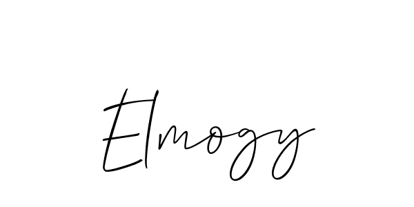 Use a signature maker to create a handwritten signature online. With this signature software, you can design (Allison_Script) your own signature for name Elmogy. Elmogy signature style 2 images and pictures png