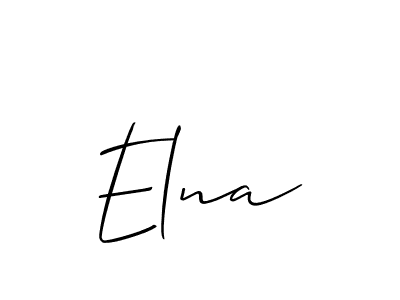 Make a beautiful signature design for name Elna. With this signature (Allison_Script) style, you can create a handwritten signature for free. Elna signature style 2 images and pictures png