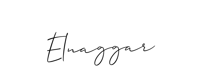 Use a signature maker to create a handwritten signature online. With this signature software, you can design (Allison_Script) your own signature for name Elnaggar. Elnaggar signature style 2 images and pictures png