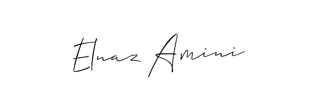 Allison_Script is a professional signature style that is perfect for those who want to add a touch of class to their signature. It is also a great choice for those who want to make their signature more unique. Get Elnaz Amini name to fancy signature for free. Elnaz Amini signature style 2 images and pictures png