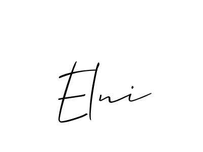 You should practise on your own different ways (Allison_Script) to write your name (Elni) in signature. don't let someone else do it for you. Elni signature style 2 images and pictures png