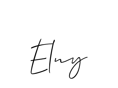 Design your own signature with our free online signature maker. With this signature software, you can create a handwritten (Allison_Script) signature for name Elny. Elny signature style 2 images and pictures png