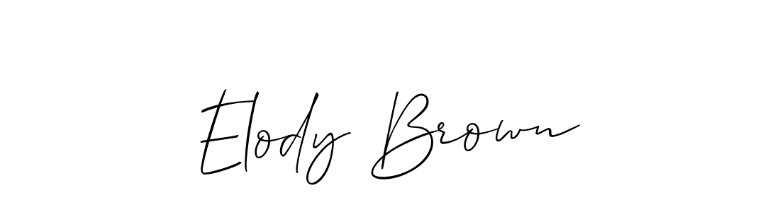 How to make Elody Brown name signature. Use Allison_Script style for creating short signs online. This is the latest handwritten sign. Elody Brown signature style 2 images and pictures png