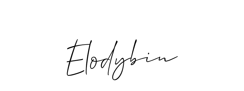 The best way (Allison_Script) to make a short signature is to pick only two or three words in your name. The name Elodybin include a total of six letters. For converting this name. Elodybin signature style 2 images and pictures png