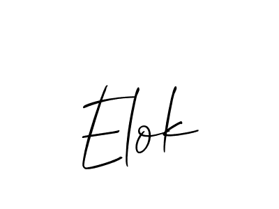 Design your own signature with our free online signature maker. With this signature software, you can create a handwritten (Allison_Script) signature for name Elok. Elok signature style 2 images and pictures png