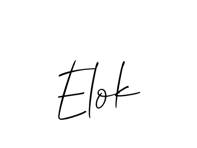 Create a beautiful signature design for name Elok. With this signature (Allison_Script) fonts, you can make a handwritten signature for free. Elok signature style 2 images and pictures png