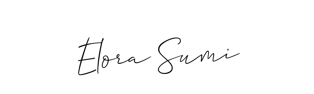 Make a beautiful signature design for name Elora Sumi. With this signature (Allison_Script) style, you can create a handwritten signature for free. Elora Sumi signature style 2 images and pictures png