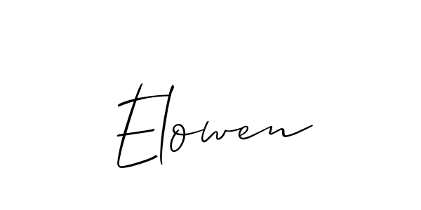 The best way (Allison_Script) to make a short signature is to pick only two or three words in your name. The name Elowen include a total of six letters. For converting this name. Elowen signature style 2 images and pictures png