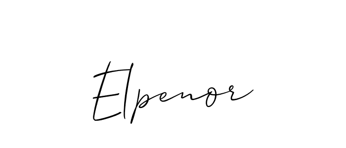 Use a signature maker to create a handwritten signature online. With this signature software, you can design (Allison_Script) your own signature for name Elpenor. Elpenor signature style 2 images and pictures png