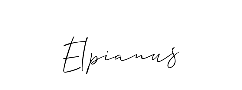 Allison_Script is a professional signature style that is perfect for those who want to add a touch of class to their signature. It is also a great choice for those who want to make their signature more unique. Get Elpianus name to fancy signature for free. Elpianus signature style 2 images and pictures png
