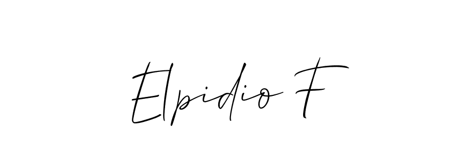 It looks lik you need a new signature style for name Elpidio F. Design unique handwritten (Allison_Script) signature with our free signature maker in just a few clicks. Elpidio F signature style 2 images and pictures png