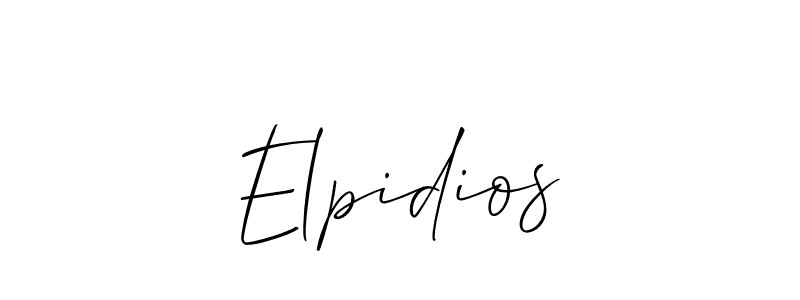 The best way (Allison_Script) to make a short signature is to pick only two or three words in your name. The name Elpidios include a total of six letters. For converting this name. Elpidios signature style 2 images and pictures png