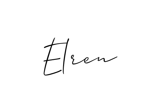 The best way (Allison_Script) to make a short signature is to pick only two or three words in your name. The name Elren include a total of six letters. For converting this name. Elren signature style 2 images and pictures png