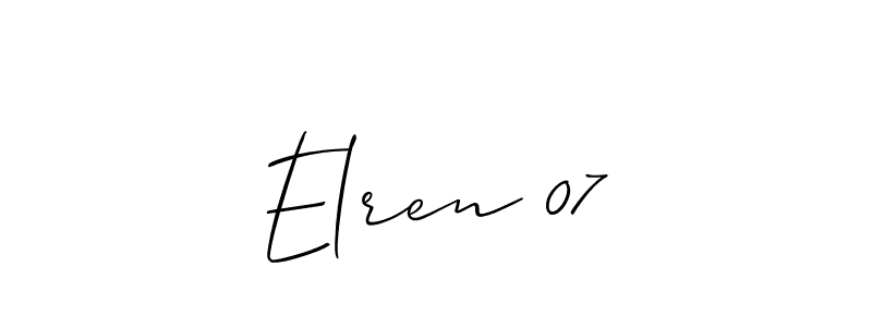 if you are searching for the best signature style for your name Elren 07. so please give up your signature search. here we have designed multiple signature styles  using Allison_Script. Elren 07 signature style 2 images and pictures png