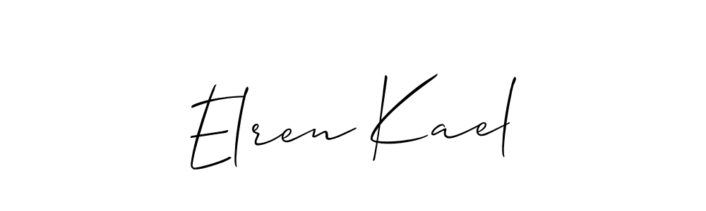 How to make Elren Kael name signature. Use Allison_Script style for creating short signs online. This is the latest handwritten sign. Elren Kael signature style 2 images and pictures png