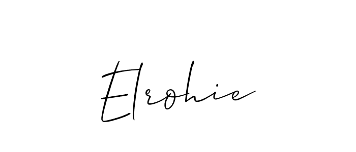 Also we have Elrohie name is the best signature style. Create professional handwritten signature collection using Allison_Script autograph style. Elrohie signature style 2 images and pictures png