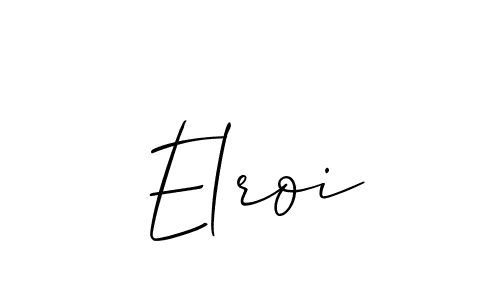Use a signature maker to create a handwritten signature online. With this signature software, you can design (Allison_Script) your own signature for name Elroi. Elroi signature style 2 images and pictures png